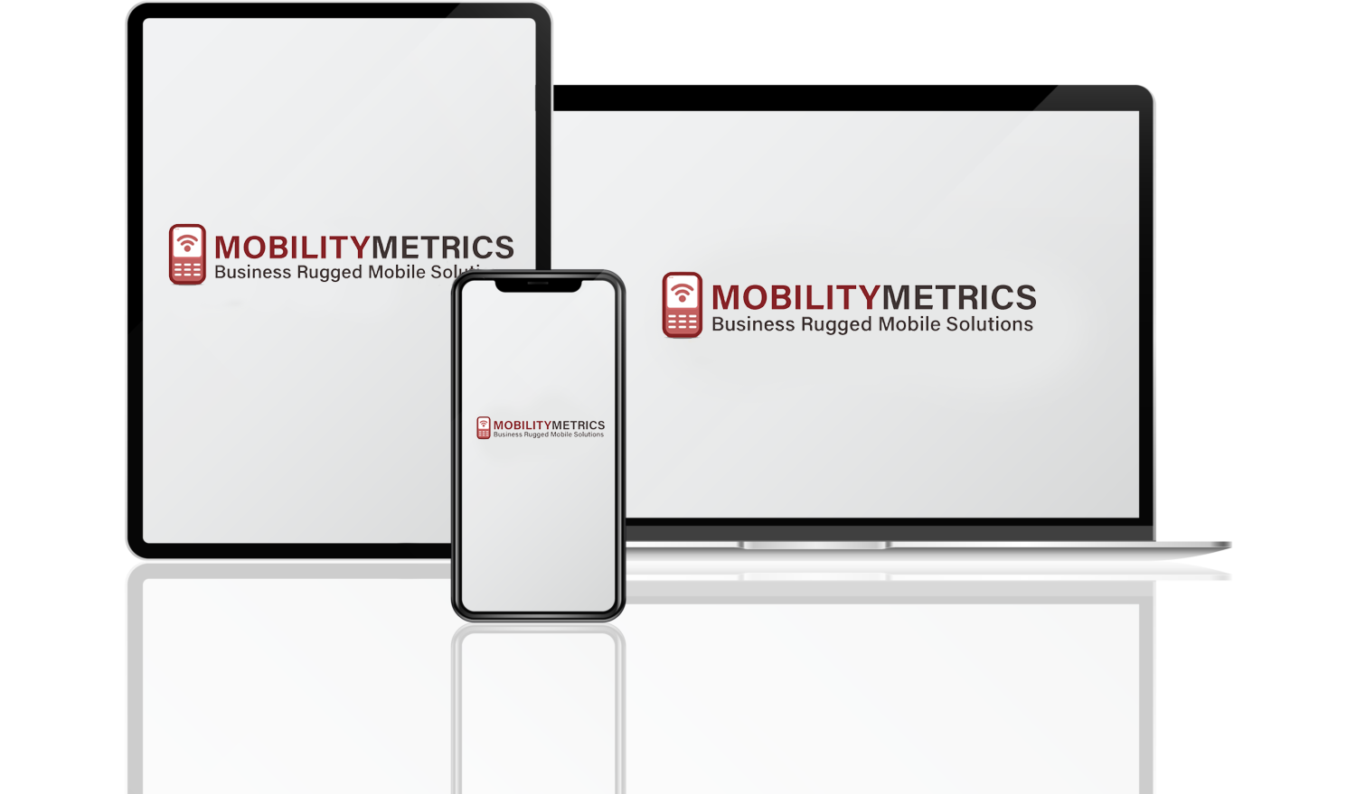 Multiple devices displaying the MobilityMetrics logo