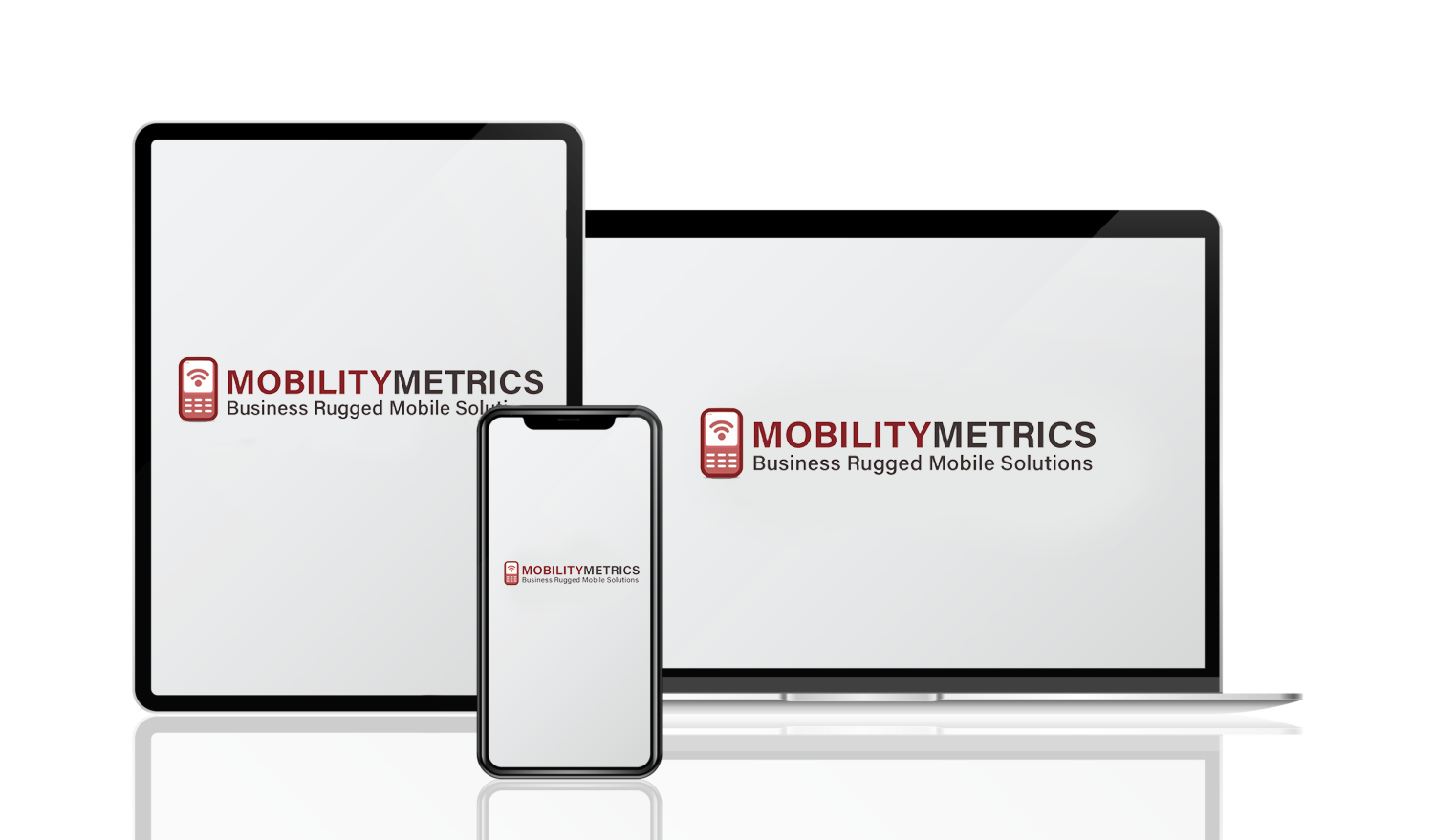 Multiple devices displaying the MobilityMetrics logo